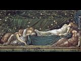 Burne-jones Paintings - The Briar Rose IV  The Rose Bower by Edward Burne-Jones